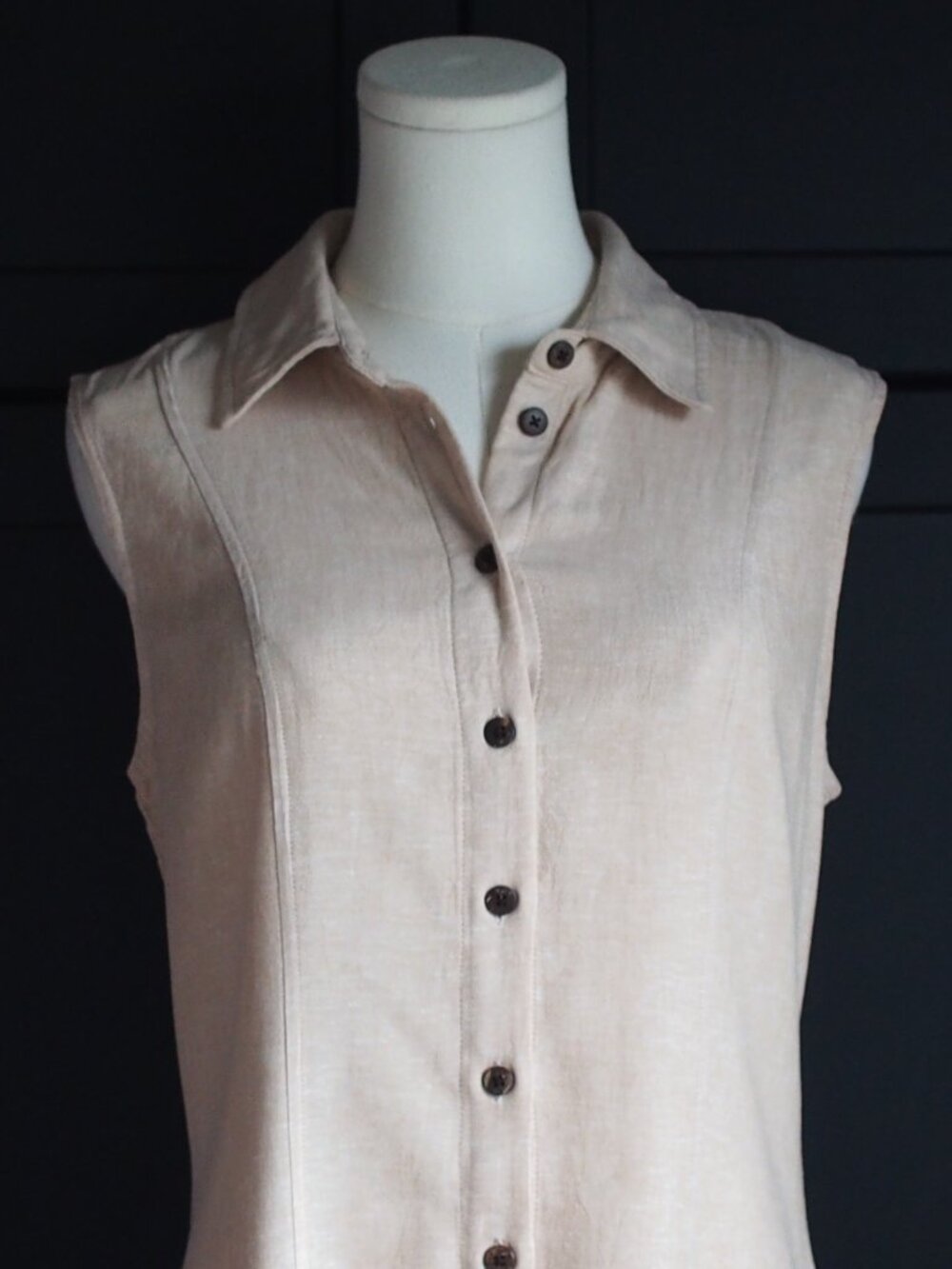 Anne Klein | Linen Blend Shirt Dress - Picture 3 of 5